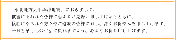 「東北地方太平洋沖地震」におきまして